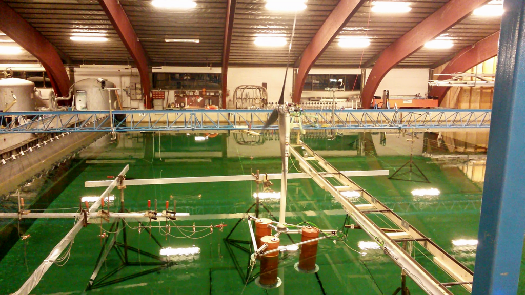 wave tank testing of floating wind turbine